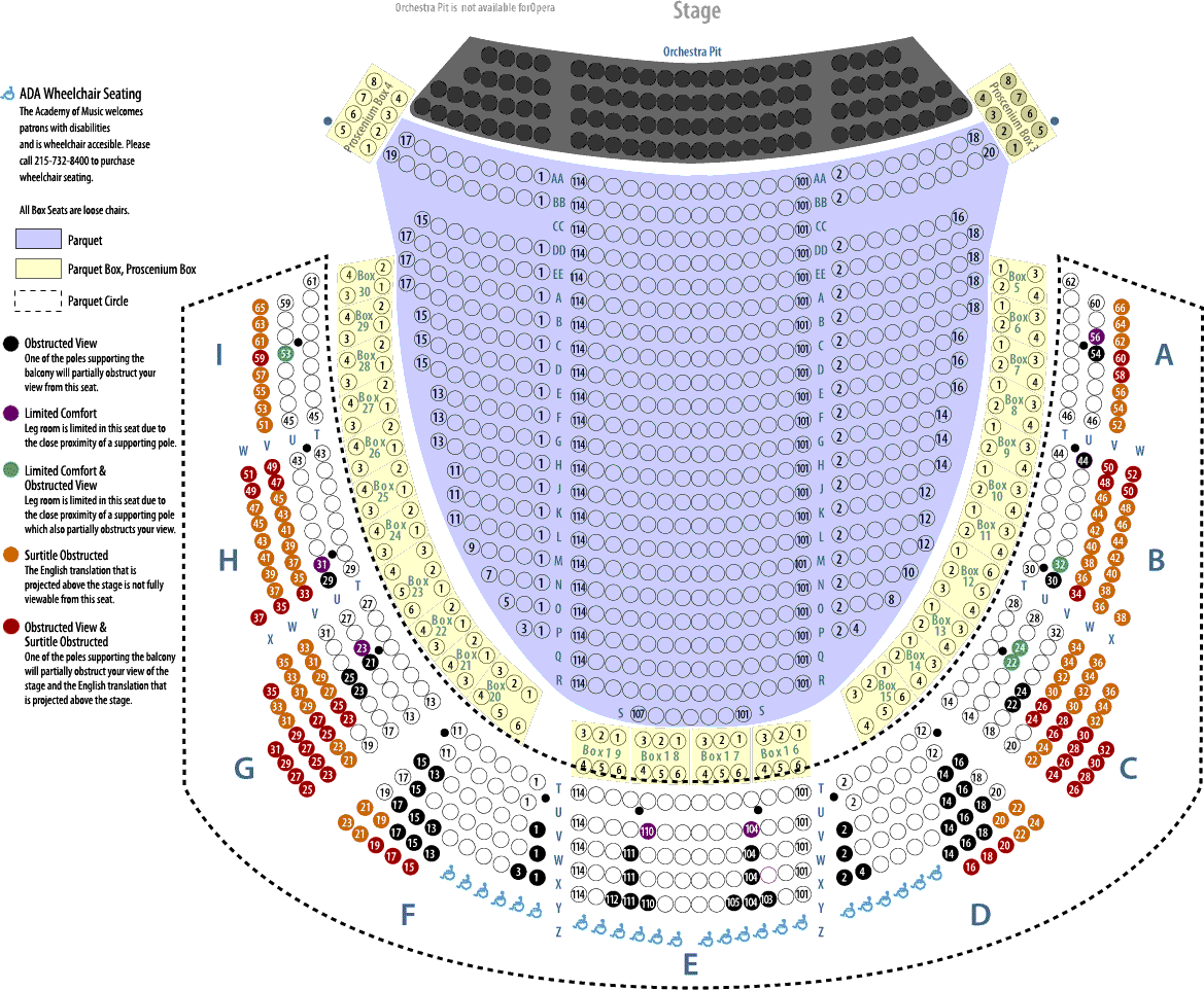 Academy Of Music Seating Chart Parquet Circle Chart Walls